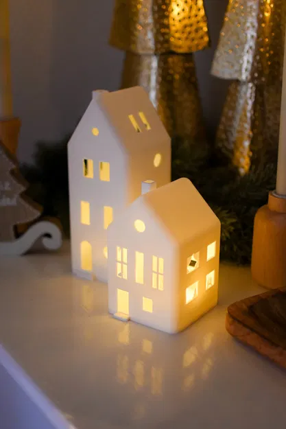 Nhà Đèn Mùa Giáng Sinh Cho Nến LED - Image 2