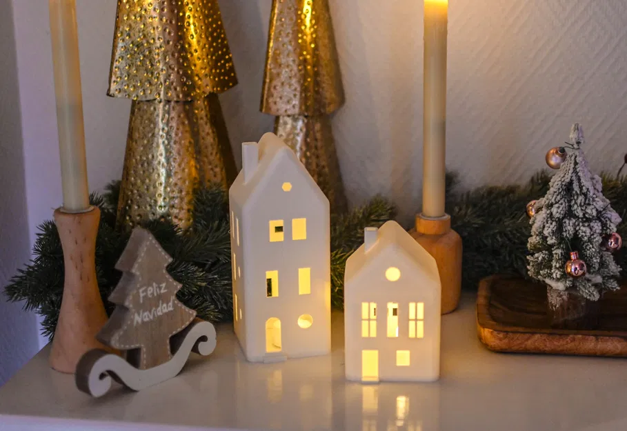 Nhà Đèn Mùa Giáng Sinh Cho Nến LED - Image 3