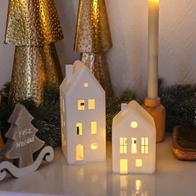 Nhà Đèn Mùa Giáng Sinh Cho Nến LED