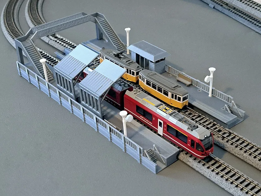 Sân ga đôi N Scale - Đường ray xe lửa - Image 1