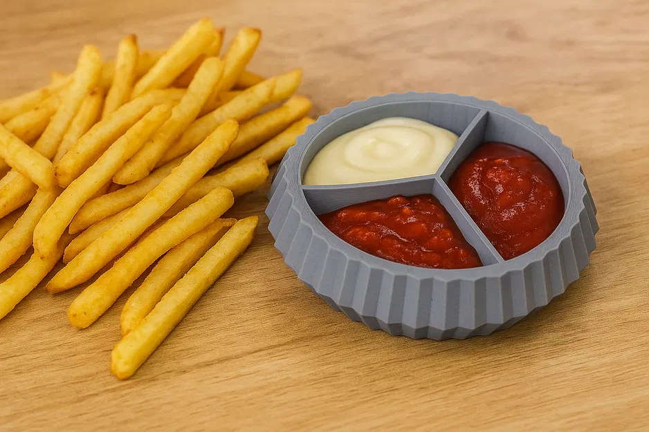 Hũ Đựng Sốt 3 Ngăn Cho Khoai Tây Chiên và Đồ Ăn Vặt - Image 1