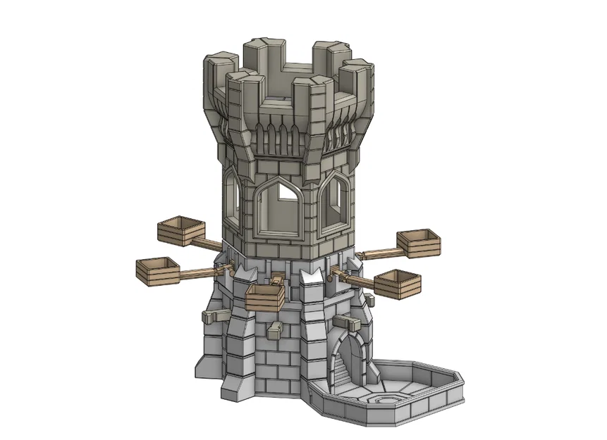 Tháp Đổ Xúc Xắc Kiểu Trung Cổ Có Máy Bắn Đá - Image 8
