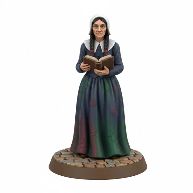 Miniature NPC Nữ Hành Hương In Không Cần Support Cho FDM - Image 1