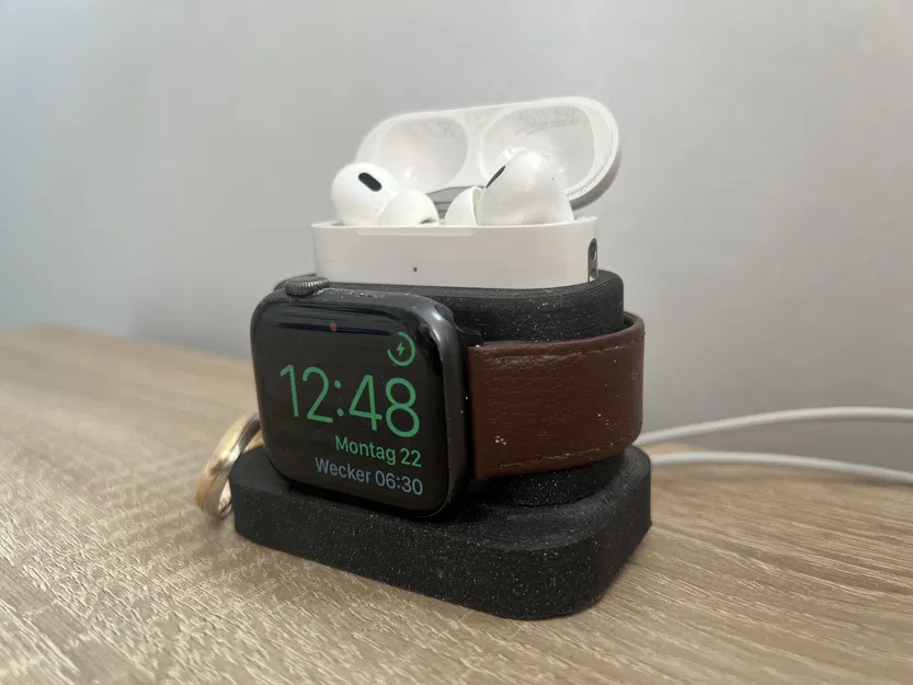 Dock cho AirPods Pro (tất cả đời) và Apple Watch (tất cả mẫu, kể cả Ultra) Giá đỡ Apple Watch Dây đeo AirPods Pro 1/2 - Image 1