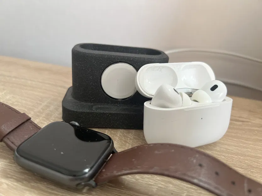 Dock cho AirPods Pro (tất cả đời) và Apple Watch (tất cả mẫu, kể cả Ultra) Giá đỡ Apple Watch Dây đeo AirPods Pro 1/2 - Image 2