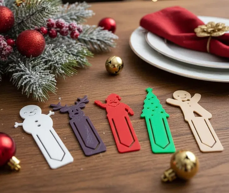 Bookmark Giáng Sinh – Ông Già Noel, Bánh Gừng, Cây Thông, Tuần Lộc & Người Tuyết - Image 1