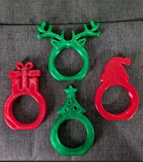 Chân giữ khăn ăn Giáng Sinh: Hộp quà, Cây thông, Nón ông già Noel và Tuần lộc - Image 3