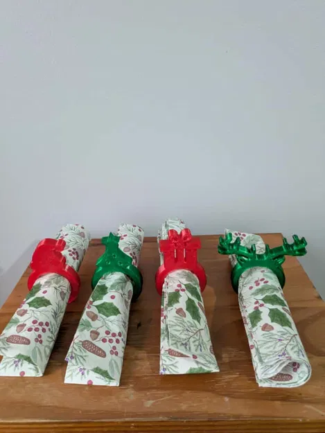 Chân giữ khăn ăn Giáng Sinh: Hộp quà, Cây thông, Nón ông già Noel và Tuần lộc - Image 4