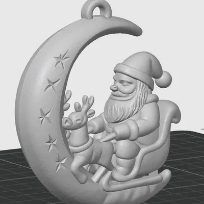 Ông Già Noel Trên Trăng Lưỡi Liềm – Đồ Trang Trí Lễ Hội