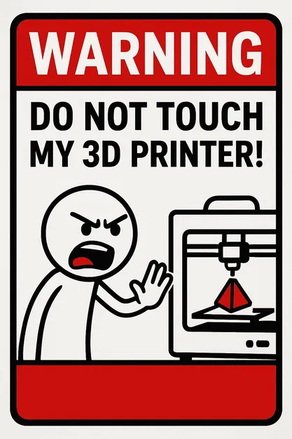 Biển Cảnh Báo: Đừng Đụng Vào Máy In 3D Của Tôi - Sẵn Sàng In! - Image 1