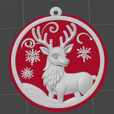 Móc Treo Noel Tuần Lộc - Trang Trí In 3D Chi Tiết