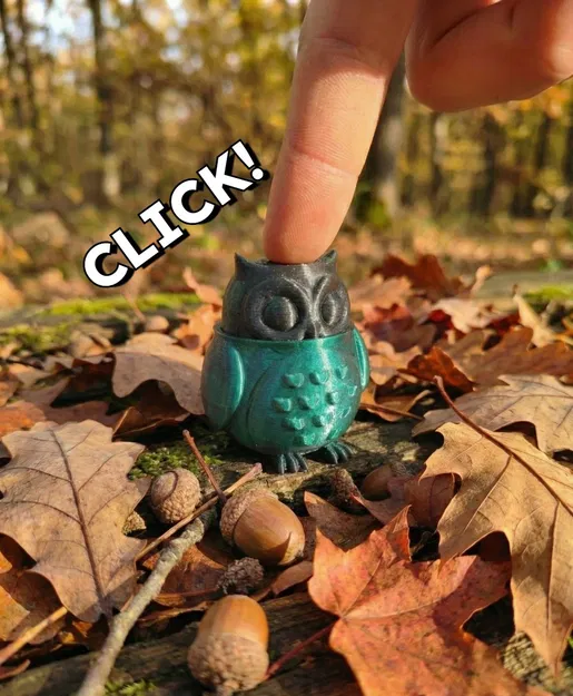 Móc Khóa Fidget Clicker Hình Cú Mèo - Image 1