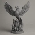 Tượng Phượng Hoàng Pha Lê Thăng Hoa - Crystal Phoenix Rising - Thumbnail 1