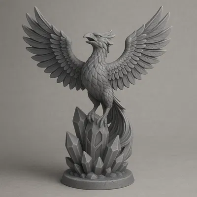 Tượng Phượng Hoàng Pha Lê Thăng Hoa - Crystal Phoenix Rising