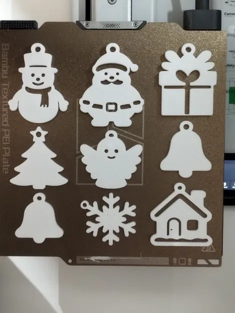 Bộ Đồ Trang Trí Giáng Sinh – 9 Món Đồ Trang Trí Lễ Hội Dễ Thương In 3D (Cây Thông, Ông Già Noel, Tuyết, Quà & Hơn Thế Nữa) - Image 1