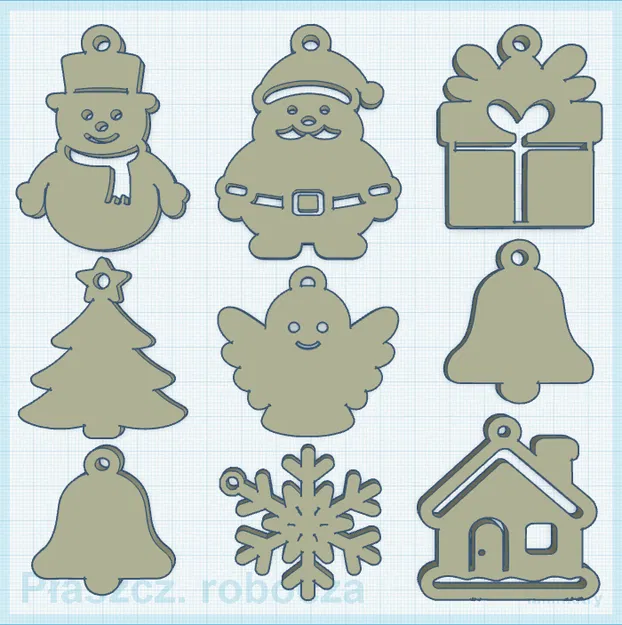 Bộ Đồ Trang Trí Giáng Sinh – 9 Món Đồ Trang Trí Lễ Hội Dễ Thương In 3D (Cây Thông, Ông Già Noel, Tuyết, Quà & Hơn Thế Nữa) - Image 2