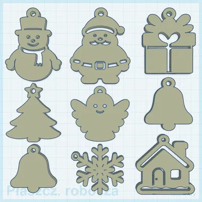 Bộ Đồ Trang Trí Giáng Sinh – 9 Món Đồ Trang Trí Lễ Hội Dễ Thương In 3D (Cây Thông, Ông Già Noel, Tuyết, Quà & Hơn Thế Nữa)