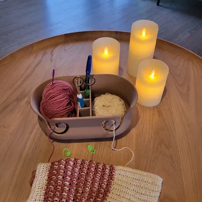 Tô Đựng Len Hai Ngăn Có Hộp Dụng Cụ – Phiên Bản Happy Wife