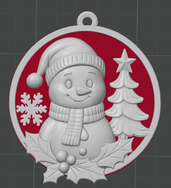 Móc Trang Trí Người Tuyết Giáng Sinh – Đồ Trang Trí Lễ Hội In 3D - Image 1