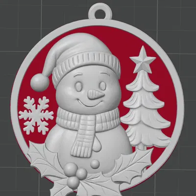 Móc Trang Trí Người Tuyết Giáng Sinh – Đồ Trang Trí Lễ Hội In 3D