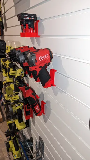 Giá đỡ dụng cụ & pin Slatwall cho Milwaukee M12 - Image 2