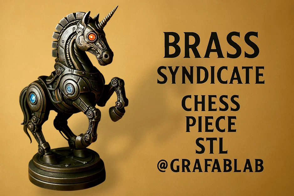 Quân Mã "Brass Syndicate" - quân cờ vua - Image 1