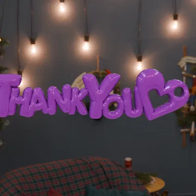 Móc Khóa "Cảm Ơn" Đính Kèm Trái Tim - Lời Tri Ân 3D