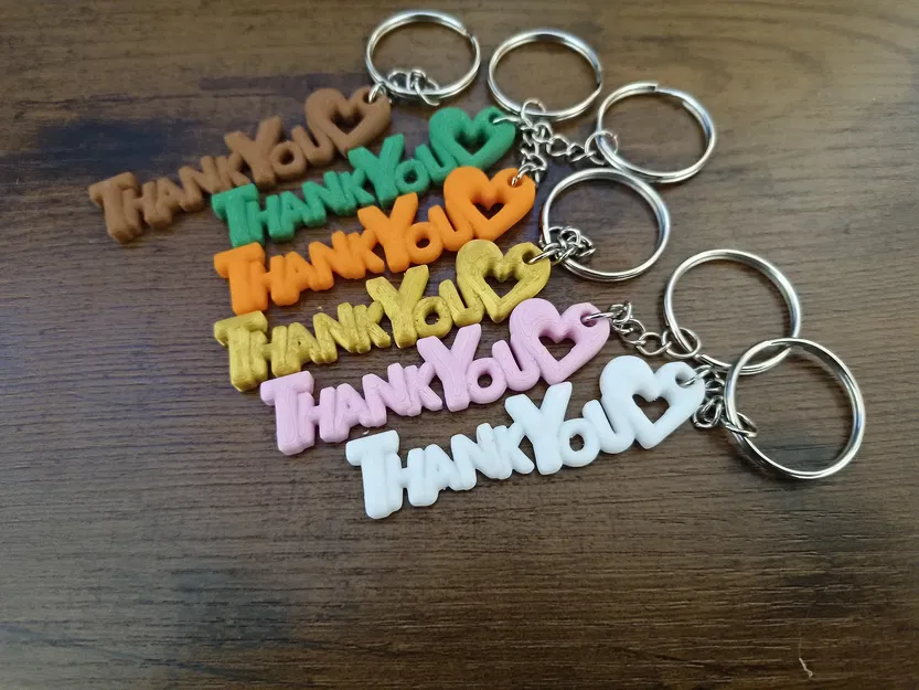 Móc Khóa "Cảm Ơn" Đính Kèm Trái Tim - Lời Tri Ân 3D - Image 3