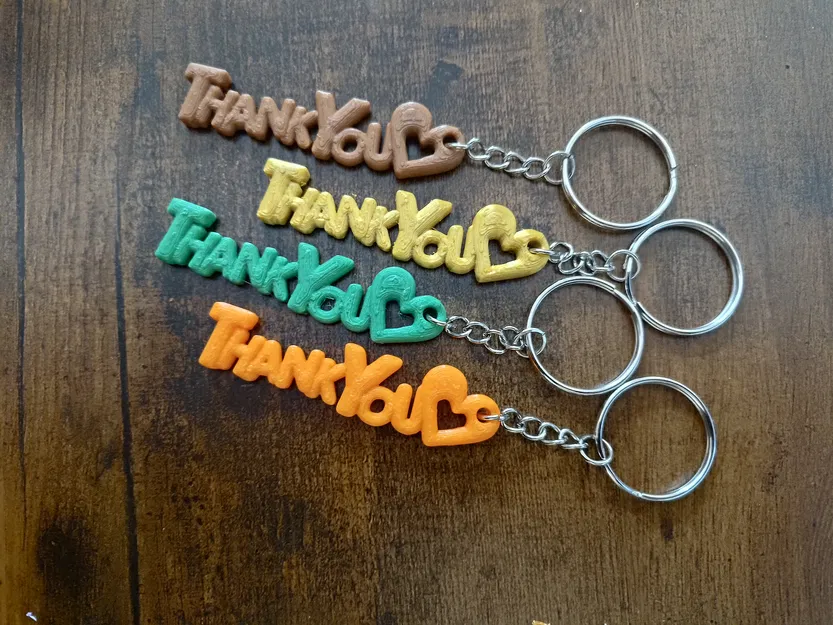 Móc Khóa "Cảm Ơn" Đính Kèm Trái Tim - Lời Tri Ân 3D - Image 4