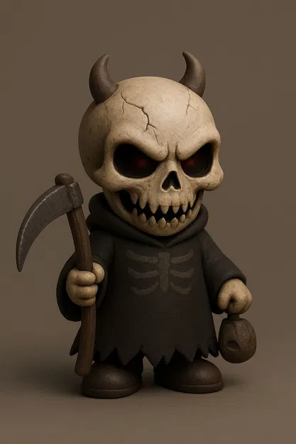 Bộ Xương Chibi – Biểu Tượng Kinh Dị Dễ Thương Để In 3D - Image 1