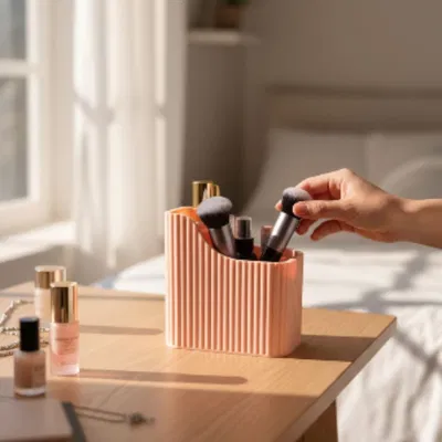 Hộp Đựng Mỹ Phẩm Viền Gân 6 Ngăn