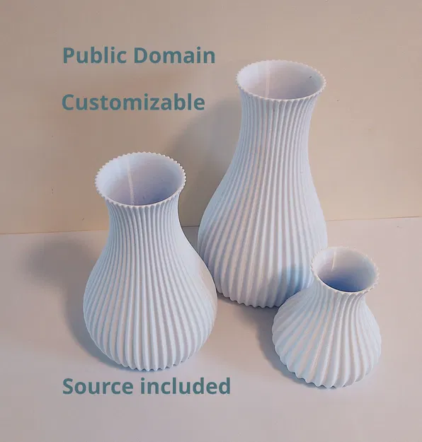 Bình hoa có gân (Ribbed Vase) - Mô hình 3D - Image 1