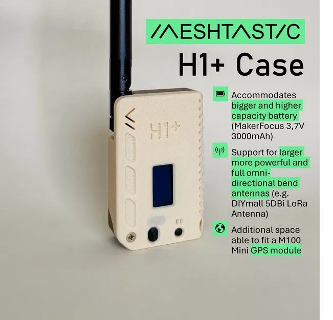 H1+ - Vỏ Nâng Cấp cho Heltec V3/V4 chạy Meshtastic - Image 1