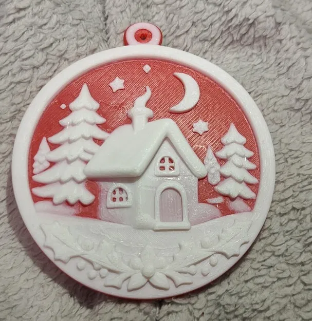 Mô Hình Trang Trí Nhà Tuyết Mùa Đông Cho Cây Thông Noel STL - Image 2