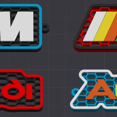 Móc khóa kiểu tổ ong có logo hãng xe. phần 1