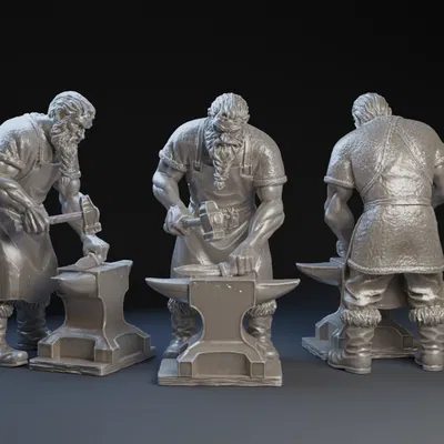 Mô hình 3D: Thợ Rèn trong Cảnh Chúa Giáng Sinh Kiểu Bắc Âu