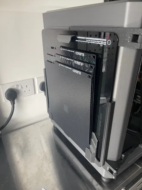 Giá đỡ nắp Carbon Elegoo Centauri và khay (phiên bản 3 và 5 khay). Có tùy chọn bản lề, không bản lề và điểm gắn ăng-ten wifi. - Image 5