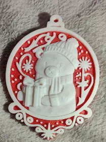 Móc Treo Giáng Sinh Hình Gấu Dễ Thương – Trang Trí Lễ Hội In 3D - Image 2