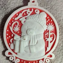 Móc Treo Giáng Sinh Hình Gấu Dễ Thương – Trang Trí Lễ Hội In 3D