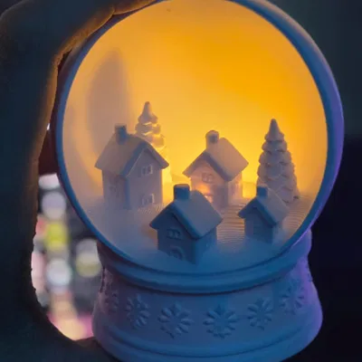 Mô hình 3D Quả Cầu Tuyết Làng Mùa Đông