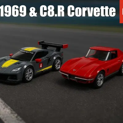 Bộ Mô Hình Lego Siêu Xe Corvette C3 & C8.R Năm 1969
