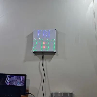 WisBlock RAK14012 - Đồng hồ treo tường ma trận 16x16 cập nhật giờ qua WiFi