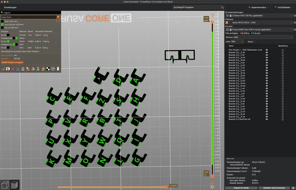 Vòng Tay Dây Xích Remix – Phiên Bản Chữ Cái Tùy Chỉnh với Thiết Kế Đường Kẻ - Image 6