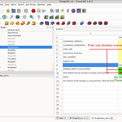 Kính Lẩy Kiểu Thug Life Gấp Gọn In Không Cần Lắp Ráp - FreeCAD