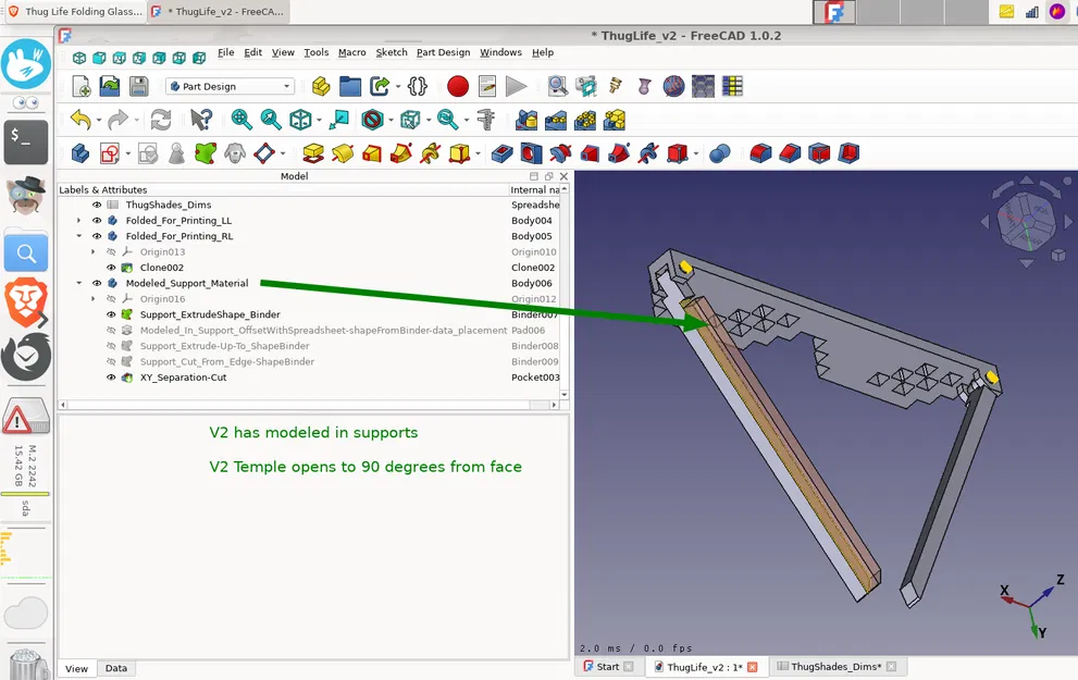 Kính Lẩy Kiểu Thug Life Gấp Gọn In Không Cần Lắp Ráp - FreeCAD - Image 5
