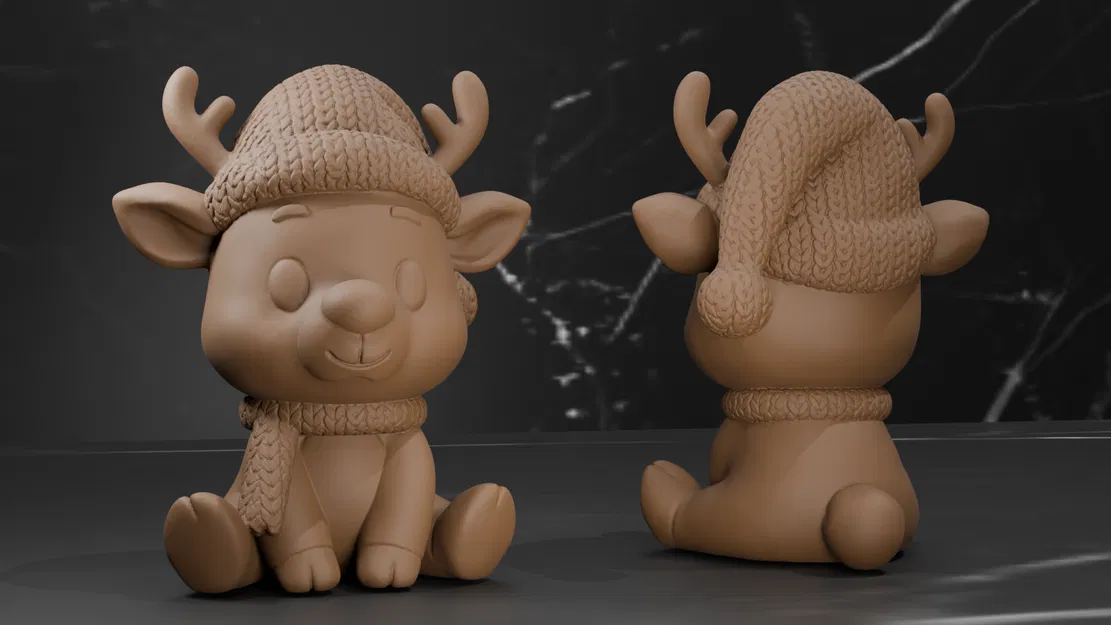 Tuần Lộc Mùa Đông - Trang Trí Noel - 4 Kiểu Vân Len - Image 1