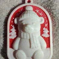 Móc Trang Trí Gấu Mùa Đông – STL Trang Trí Cây Thông Noel