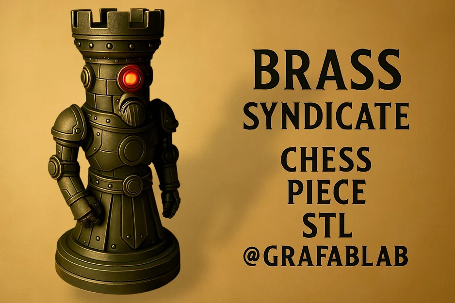 Tượng Xe "Brass Syndicate" - quân cờ vua - Image 1