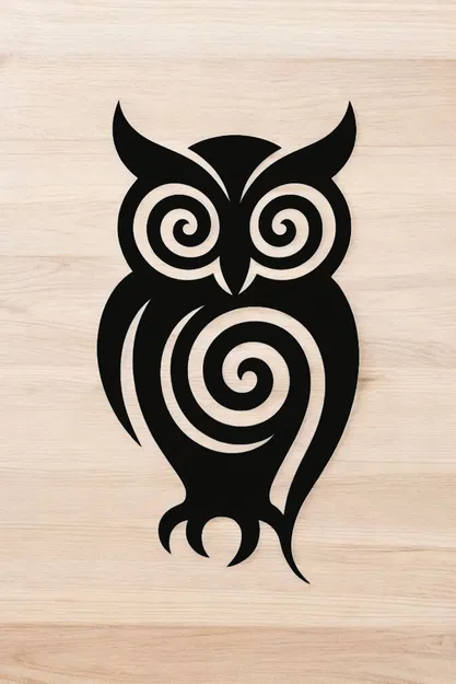 Trang trí tường – Cú tribal (dày 5 mm) - Image 1