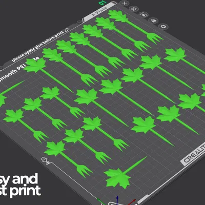 Bộ Xiên Thức Ăn Hình Lá Mùa Thu